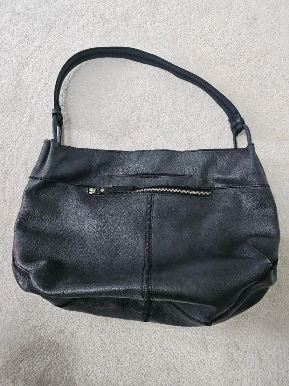Latico Leather Lyons Tote Bag black leather hidden cell pocket